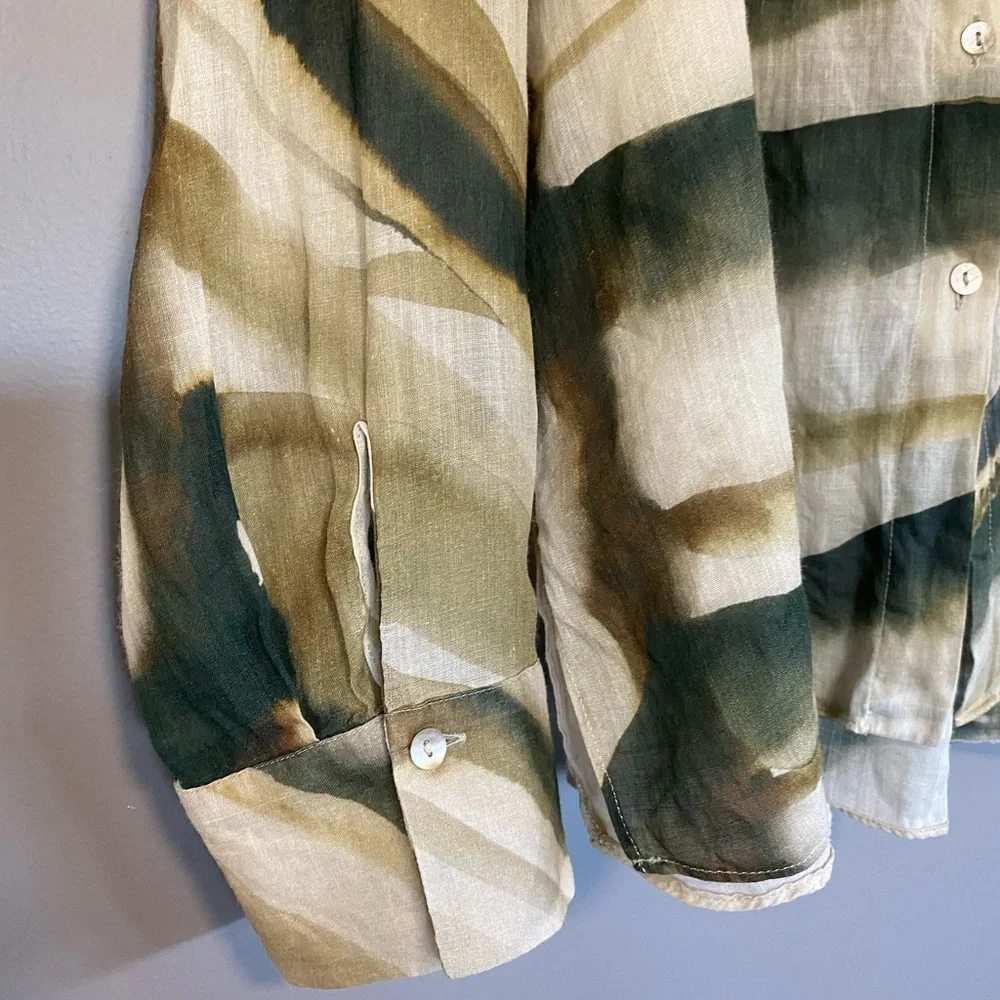 Massimo Dutti Button Down Shirt in Multi Green - Picture 5 of 9